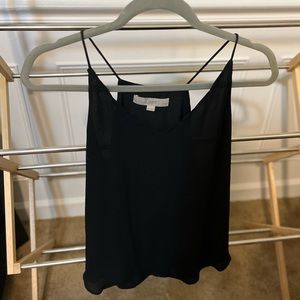 Loft chiffon black tank